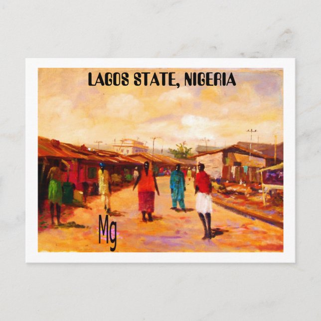 Carte Postale PEINTURE 9 exemplaires, ÉTAT DE LAGOS, NIGERIA (Devant)
