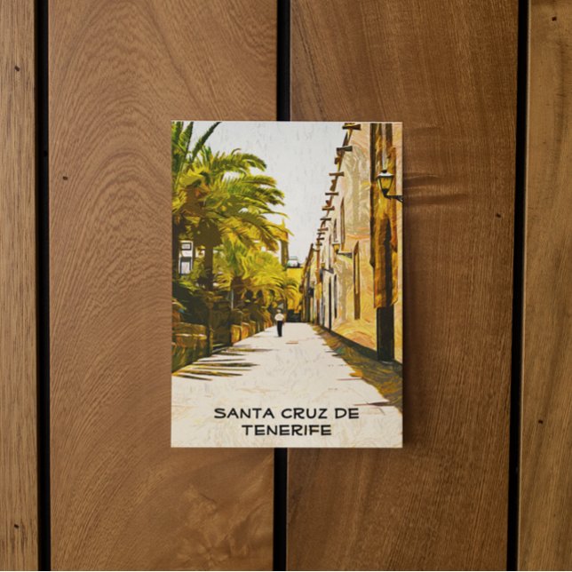 Carte Postale Peinture à huile père Noël Cruz de Tenerife (santa cruz tenerife postcard)