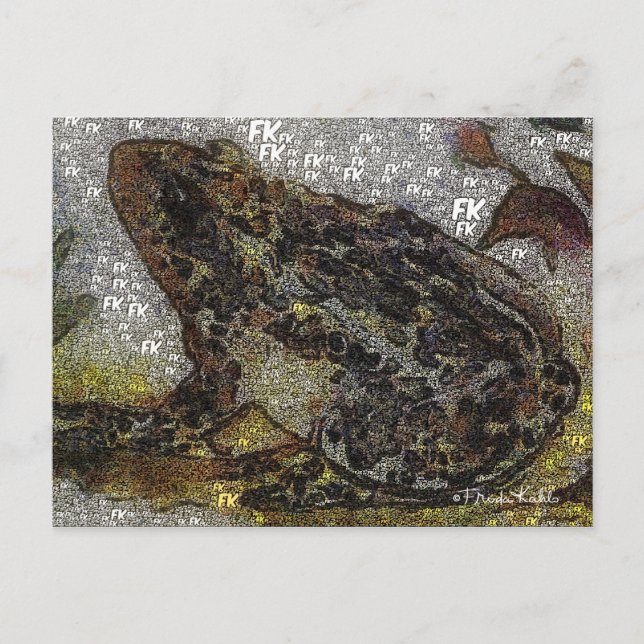 Carte Postale Peinture à la grenouille de style FK Frida Kahlo (Devant)