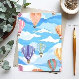 Carte Postale Peinture à l'aquarelle de ballons à air chaud