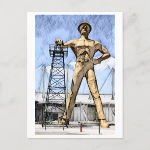 Carte Postale Peinture à l'aquarelle de la statue de Driller d'o