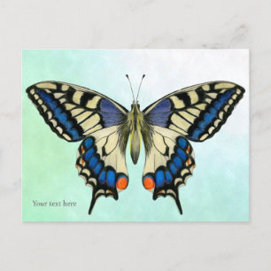 Carte postale Peinture à l'aquarelle de papillon S