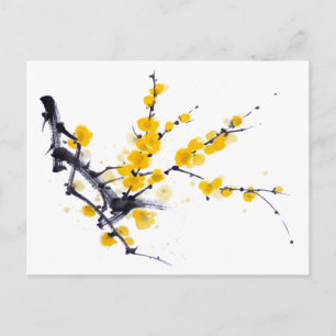 Carte Postale Peinture à l'encre et à l'aquarelle de sumie de ch