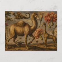 Peinture à l'huile animale botanique fantaisiste v