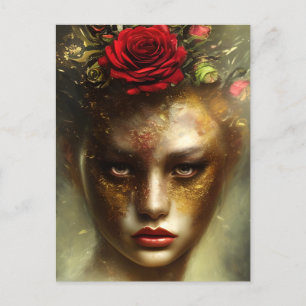 Carte Postale Peinture à l'huile aux bords brûlés vintage en dét