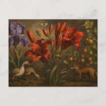 Peinture à l'huile de jardin botanique vintage fau