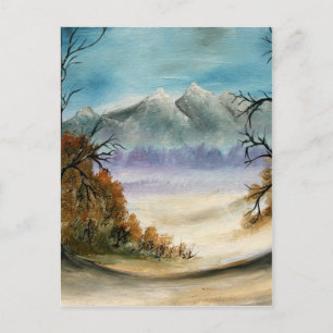 Carte Postale peinture à l'huile de paysage de montagnes Rocheus