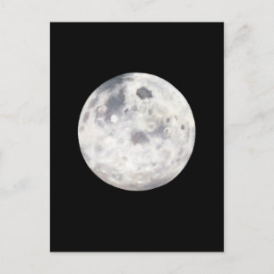 Carte Postale Peinture à l'huile de Pleine lune noire et blanche