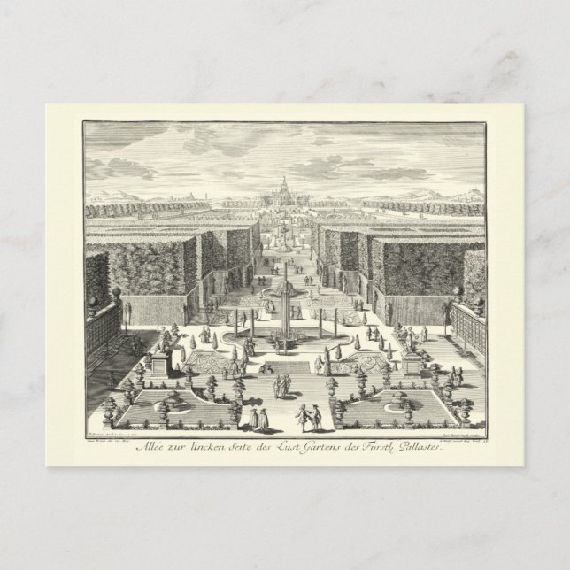 Carte Postale Peinture à l'huile des Fontaines du Jardin de Vers (Devant)