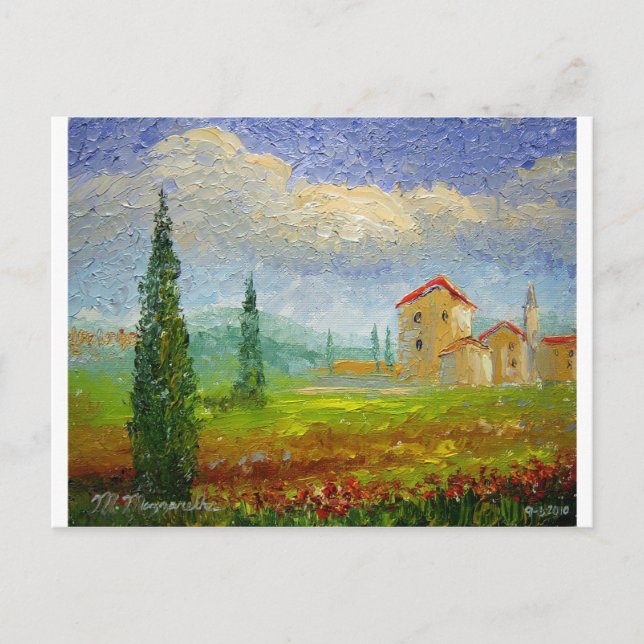 Carte Postale Peinture à l'huile toscane (Devant)