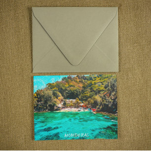 Carte Postale Peinture à l'huile tropicale du beau Honduras