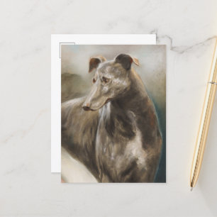 Carte Postale Peinture à l'huile vintage Greyhound