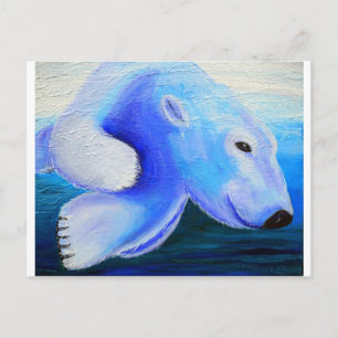 Carte Postale Peinture à l'ours polaire