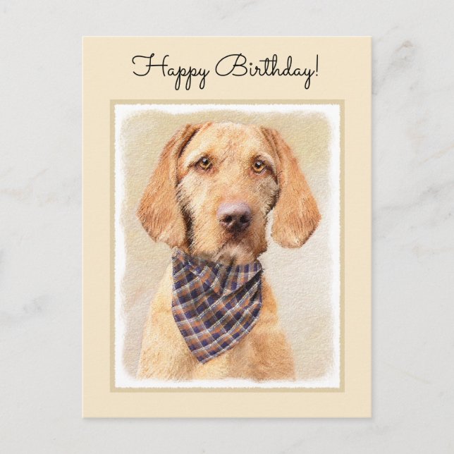 Carte Postale Peinture à poils durs Vizsla - Jolie Art Original  (Devant)