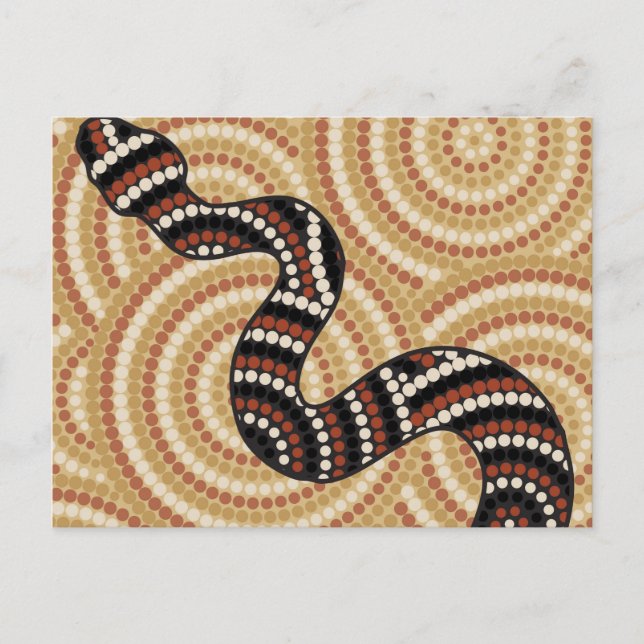 Carte Postale Peinture à points de serpent autochtone (Devant)