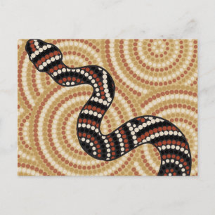 Carte Postale Peinture à points de serpent autochtone