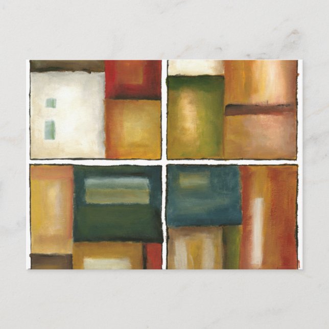 Carte Postale Peinture à quatre panneaux par Jennifer Goldberger (Devant)