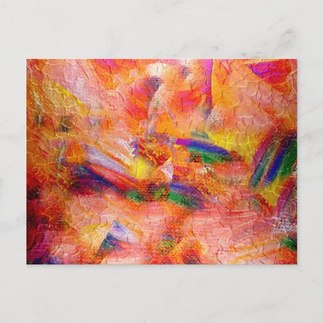Carte Postale Peinture Abstraite Coucher de soleil infini (Devant)