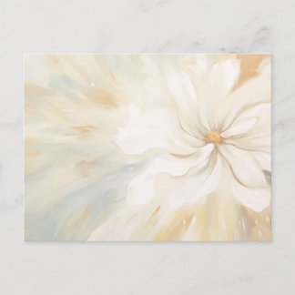 Carte Postale Peinture abstraite de fleurs blanches.
