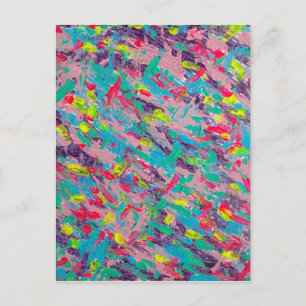 Carte Postale Peinture Abstraite esthétique arc-en-ciel