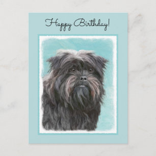 Carte Postale Peinture Affenpinscher - Joli art original chien