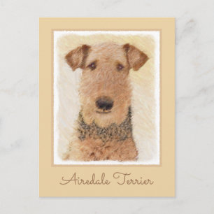 Carte Postale Peinture Airedale Terrier - Cute Original Art