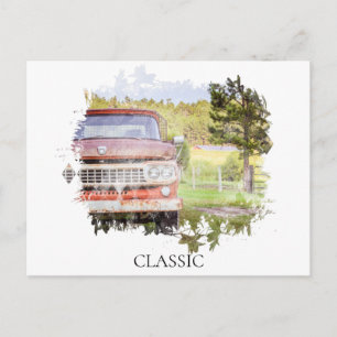 Carte Postale *~* Peinture Ancienne de Camion Classique Rétro An