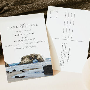 Carte Postale Peinture aquarelle de la plage de Santa Cruz Calif