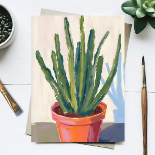 Carte Postale Peinture aquarelle de plante de cactus verts
