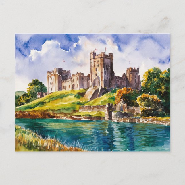 Carte Postale Peinture aquarelle du château de Dover (Devant)