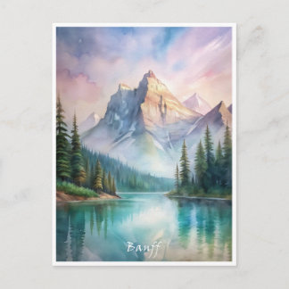 Carte Postale Peinture aquarelle du parc national de Banff