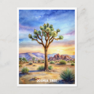 Carte Postale Peinture aquarelle du parc national de Joshua Tree