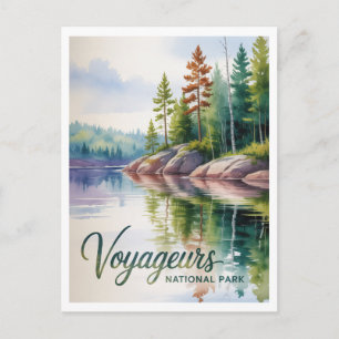 Carte Postale Peinture aquarelle du parc national de Voyageurs