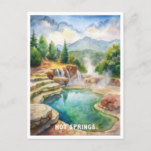 Carte Postale Peinture aquarelle du parc national Hot Springs