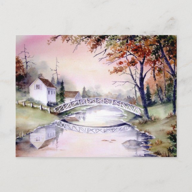 Carte Postale Peinture aquarelle du Pont Arché (Devant)