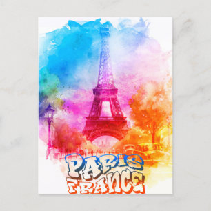 Carte Postale Peinture Aquarelle Paris France