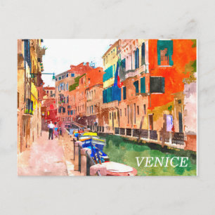 Carte postale peinture aquarelle Venise