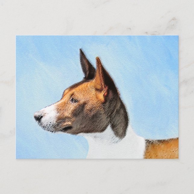 Carte Postale Peinture Basenji - Belle Art Original (Devant)