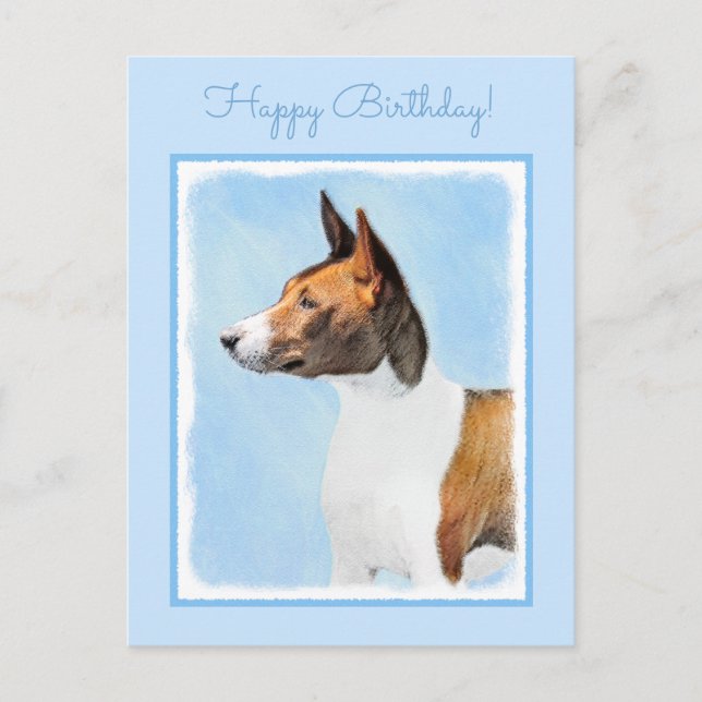 Carte Postale Peinture Basenji - Belle Art Original (Devant)