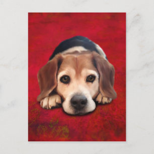 Carte Postale Peinture beagle Art Chien Art