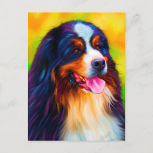 Carte Postale Peinture bernoise de chien de montagne - Heidi