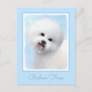 Carte Postale Peinture Bichon Frise - Cute Original Chien Art