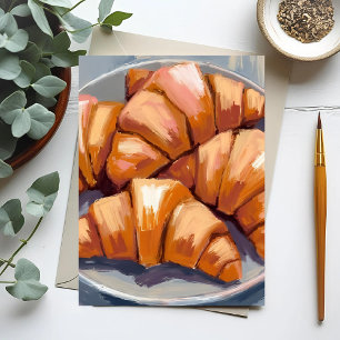 Carte Postale Peinture Boulangerie Fraîche Croissants