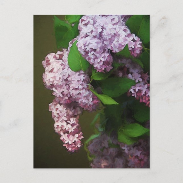Carte Postale Peinture Bouquet Lilac violet (Devant)