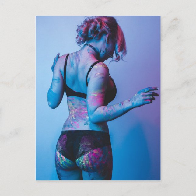 Carte Postale Peinture chaude fille lingerie photo modèle (Devant)