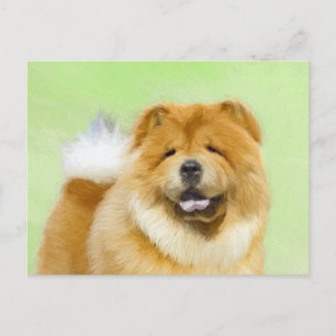 Carte Postale Peinture Chow Chow - Joli art original chien