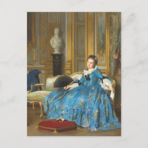 Carte Postale Peinture classique vintage de Sassy Girl avec vent