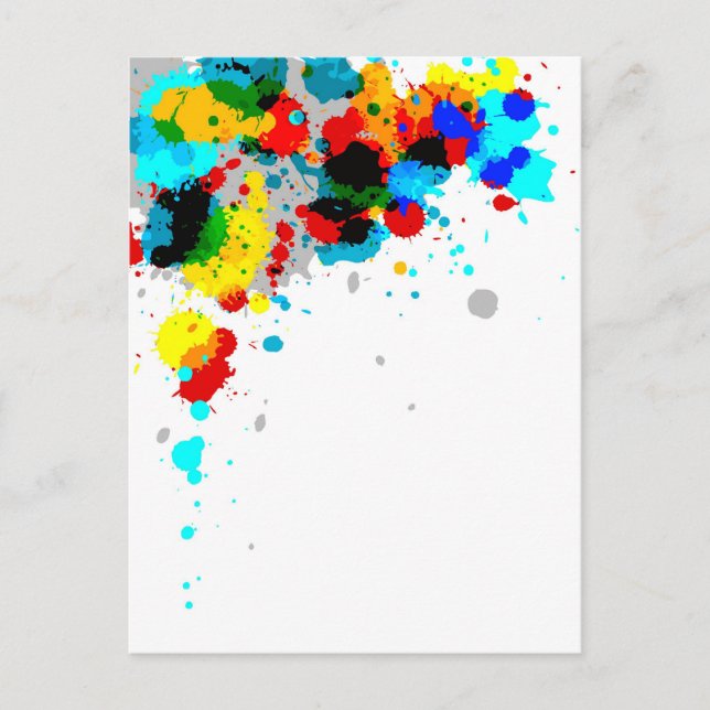 Carte Postale Peinture colorée (Devant)