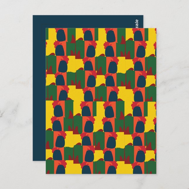 Carte Postale Peinture colorée Abstraite (Devant / Derrière)