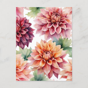 Carte Postale Peinture Dahlia